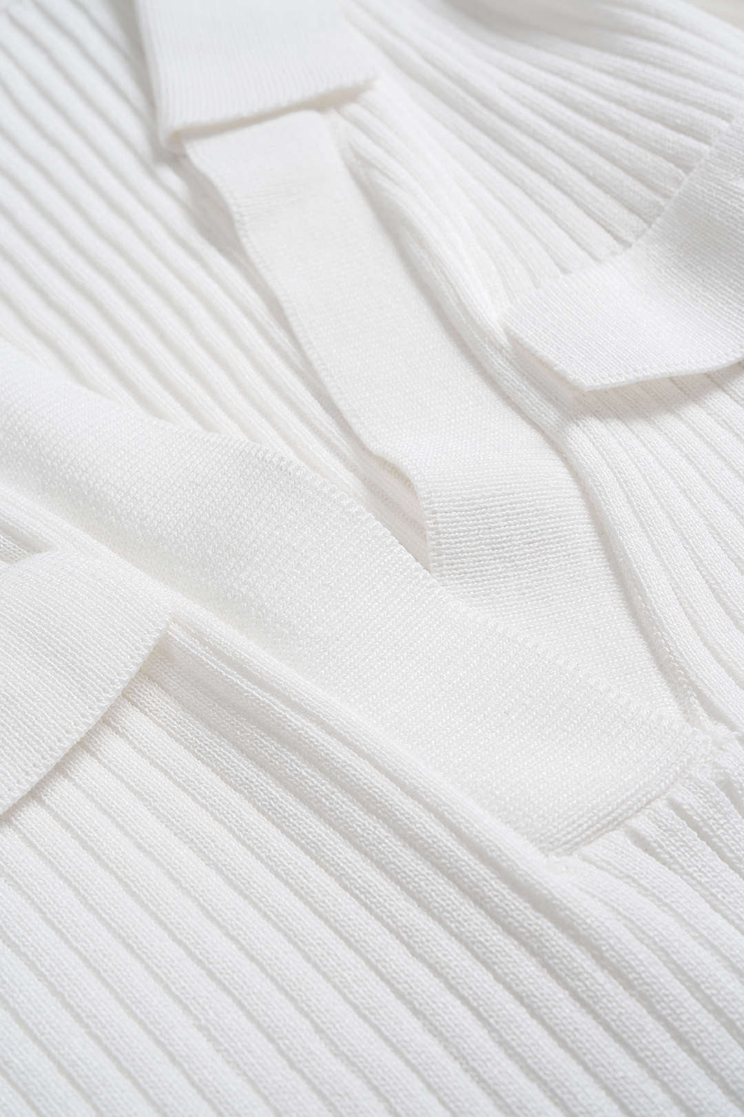 V-Neck Collar Texture Long-Sleeve Top