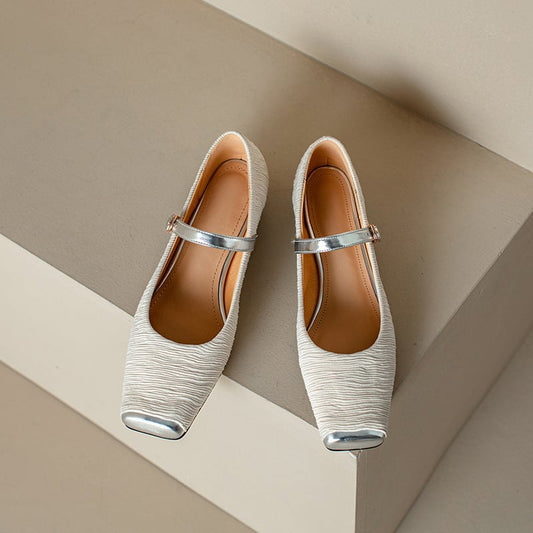 Lashana Square Toe Block Heels Mary Jane Shoes