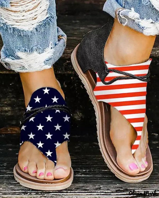 Flag canvas sandals