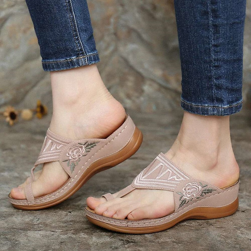 Women Comfy Arch Support Floral Design Sandals