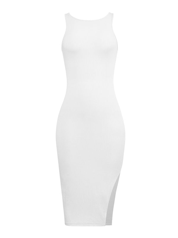 Women's Knitted Sleeveless Sexy Reversible Cover Hip Dress
