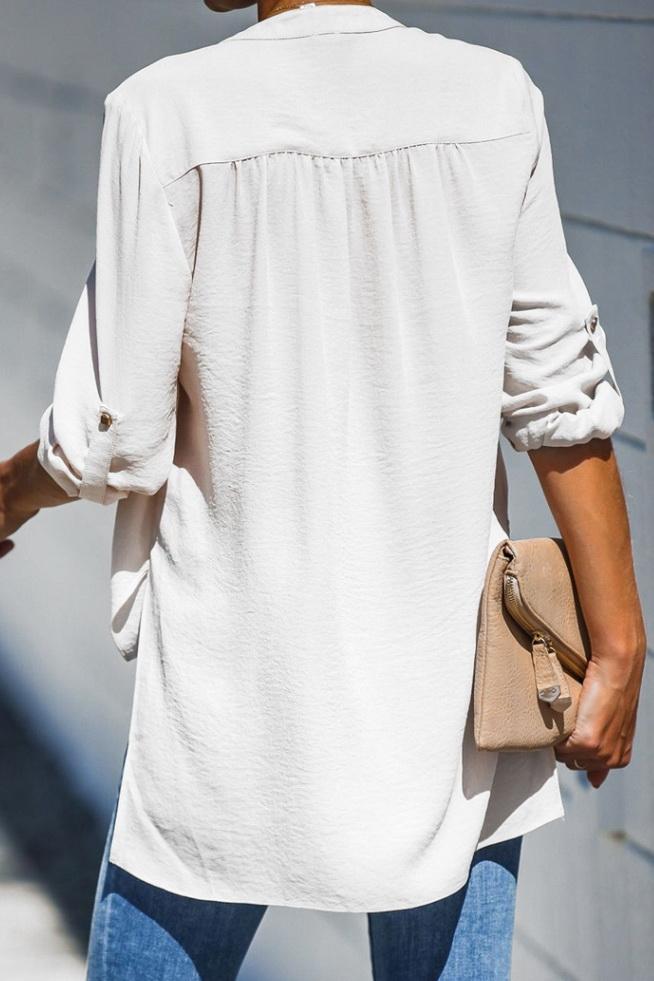 Loose Front-middle Cross Seven-sleeve Shirt