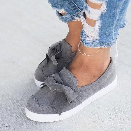 Nubuck Loafers Casual Bowknot Shoes