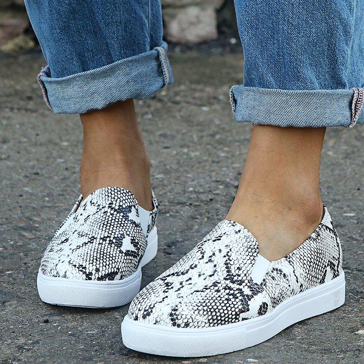 Rubber Round Toe Leopard Flats Shoes