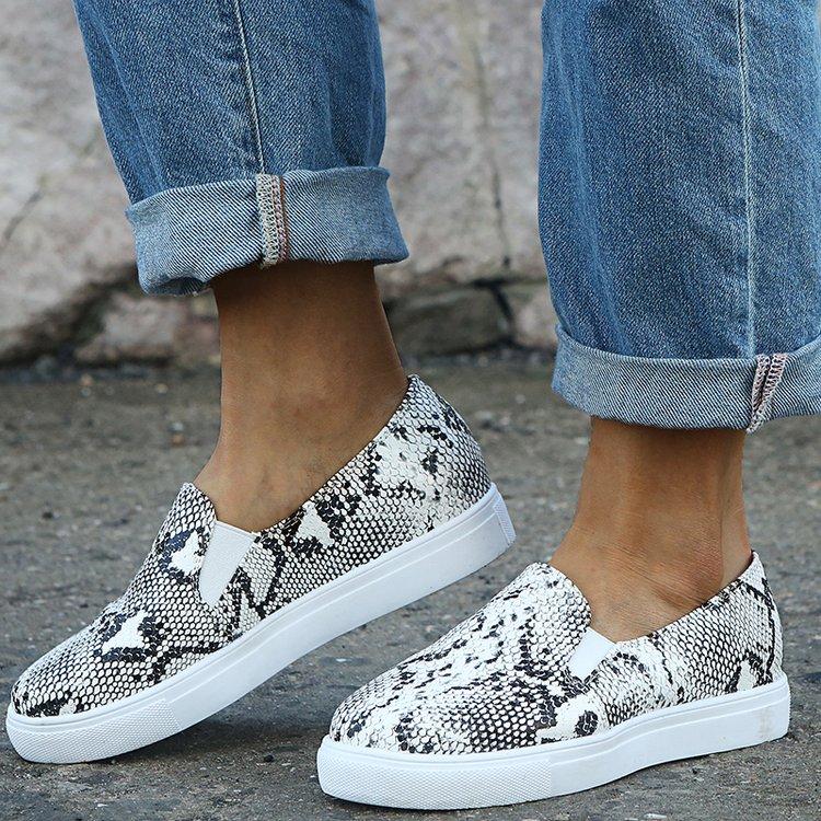 Rubber Round Toe Leopard Flats Shoes