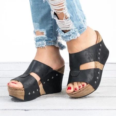 Shoes Platform Slippers Wedge Beach Flip Flops High Heel Slippers