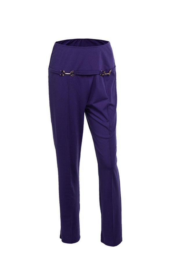 Simple High-waisted Straight Pants