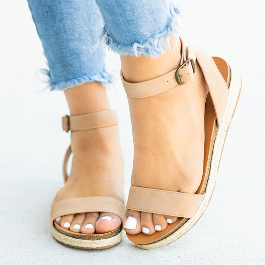 Solid Color Open Toe Sandals