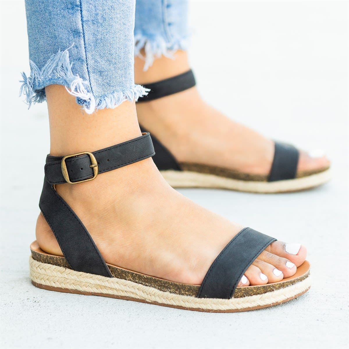 Solid Color Open Toe Sandals