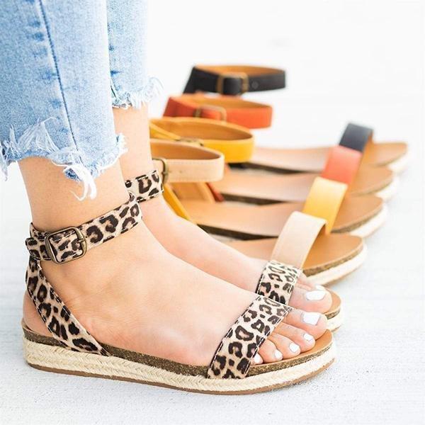 Solid Color Open Toe Sandals