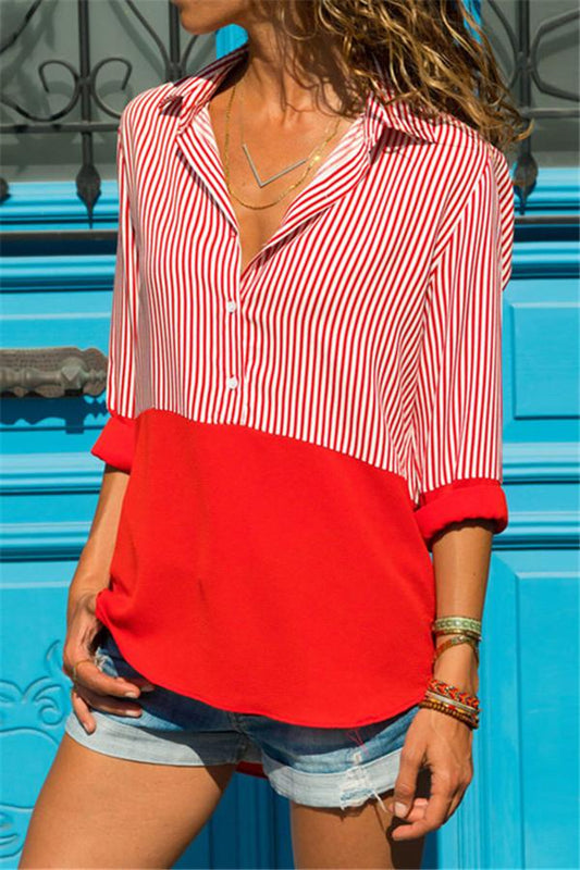 Streetwear Leisure Striped Shirt